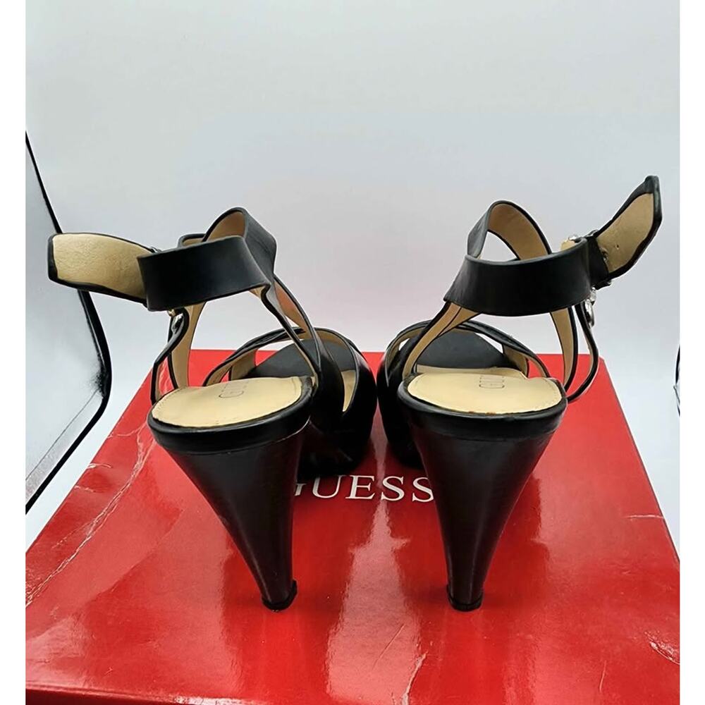 Guess GFHILLY Black Strappy Platform High Heel Sandals Shoes Women Size 7.5 M - Picture 5 of 9